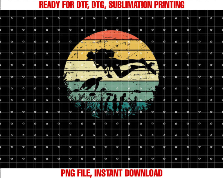 Funny Vintage Scuba Diving Dive Diver Shirt  PNG, DTF, DTG, Sublimation Design