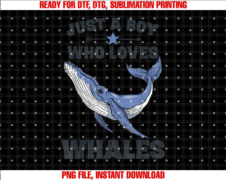 Funny Whale Gifts for Boys Whale Lovers Shirt  PNG, DTF, DTG, Sublimation Design