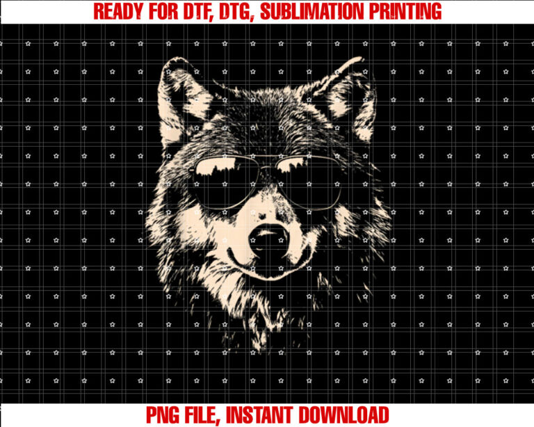 Funny Wolf Cool Rock and Roll Graphic Shirt  PNG, DTF, DTG, Sublimation Design