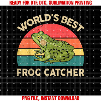 Funny World Best Frog Catcher Kids Boy Toddler Retro Vintage Shirt  PNG, DTF, DTG, Sublimation Design