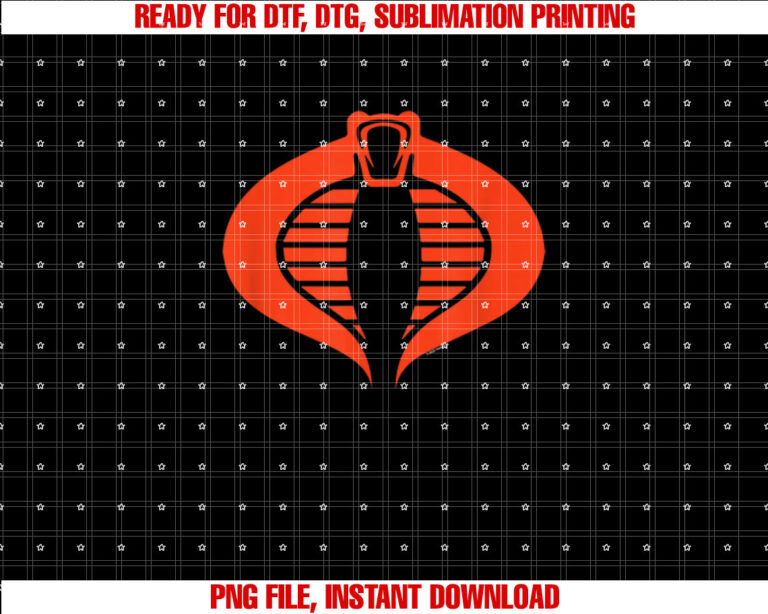 Gi Joe a Real American Hero Cobra Command Logo Shirt  PNG, DTF, DTG, Sublimation Design
