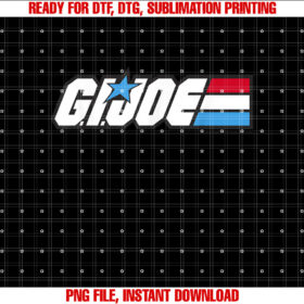 Gi Joe American Hero Red White Blue Simple Logo Shirt  PNG, DTF, DTG, Sublimation Design