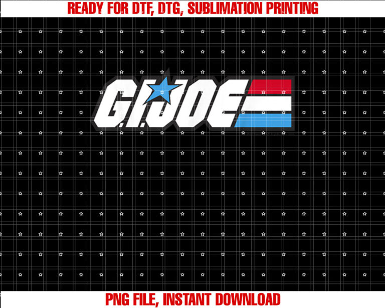 Gi Joe American Hero Red White Blue Simple Logo Shirt  PNG, DTF, DTG, Sublimation Design