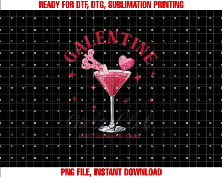 Galentines Day 2025 Cocktail Galantine Day Girls Club Women Shirt  PNG, DTF, DTG, Sublimation Design