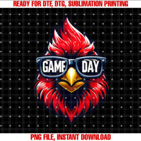 Game Day Cardinal Cool Cardinals in Sunglasses Men Women Shirt  PNG, DTF, DTG, Sublimation Design