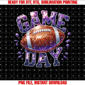 Game Day Football Bling Bling Football Lover Fall Autumn Shirt  PNG, DTF, DTG, Sublimation Design