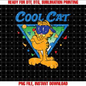 Garfield Cool Cat Shirt  PNG, DTF, DTG, Sublimation Design