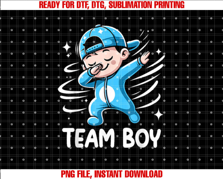 Gender Reveal Party Team Boy Baby Announcement Shirt  PNG, DTF, DTG, Sublimation Design