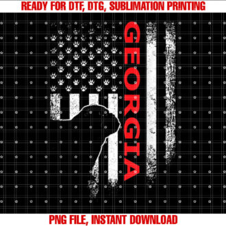 Georgia Usa Flag Patriotic Ga Vintage Style Shirt  PNG, DTF, DTG, Sublimation Design