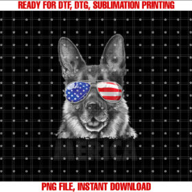 German Shepherd 4th of July Merica Men Women Usa Flag Shirt  PNG, DTF, DTG, Sublimation Design