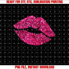 Gifts Vintage Sexy Pink Lipstick Beauty Kiss Lips Shirt  PNG, DTF, DTG, Sublimation Design