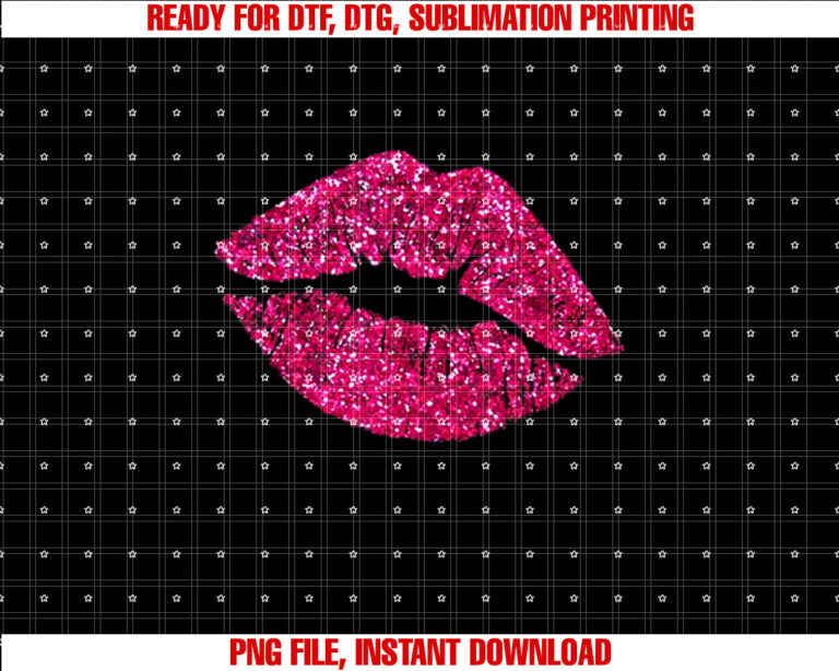Gifts Vintage Sexy Pink Lipstick Beauty Kiss Lips Shirt  PNG, DTF, DTG, Sublimation Design