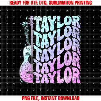 Girl Retro Taylor First Name Personalized Groovy 80s Pink Shirt PNG, DTF, DTG, Sublimation Design