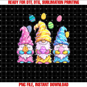 Gnome Easter Shirt Women Easter Outfit Easter Girls Shirt PNG, DTF, DTG, Sublimation Design
