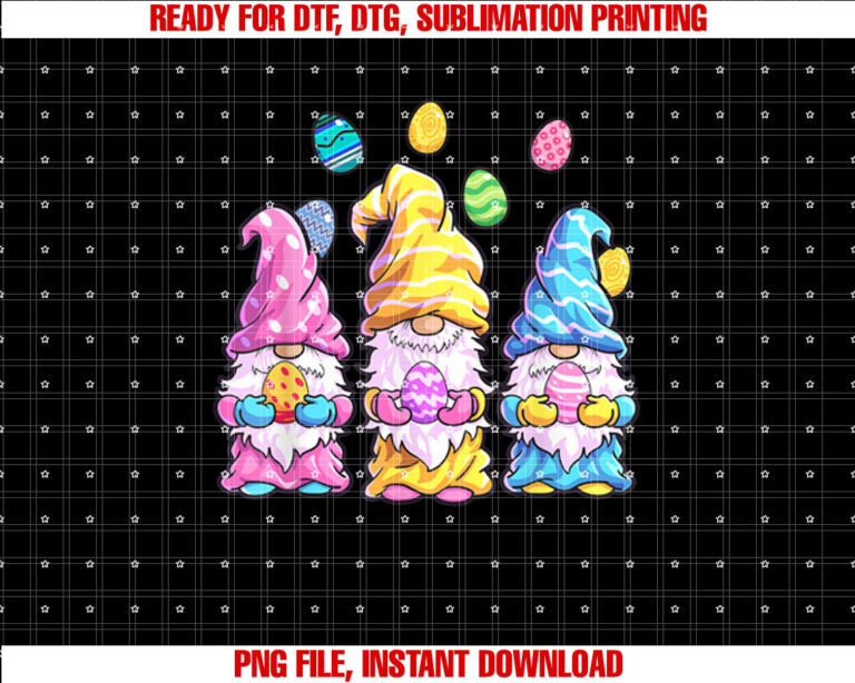 Gnome Easter Shirt Women Easter Outfit Easter Girls Shirt PNG, DTF, DTG, Sublimation Design