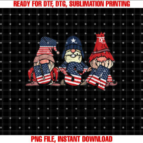 Gnome USA 4th Of July Cute American Flag Independence Day Shirt PNG, DTF, DTG, Sublimation Design