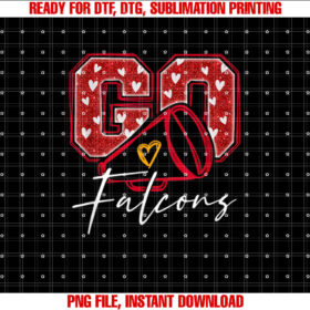 Go Cheer Falcons Design Gift For Men Women Girls Kids Shirt PNG, DTF, DTG, Sublimation Design