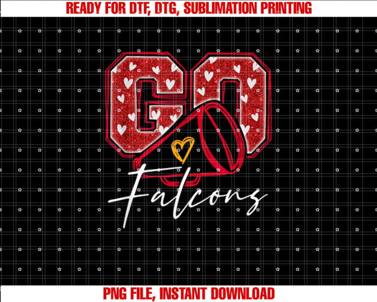 Go Cheer Falcons Design Gift For Men Women Girls Kids Shirt PNG, DTF, DTG, Sublimation Design