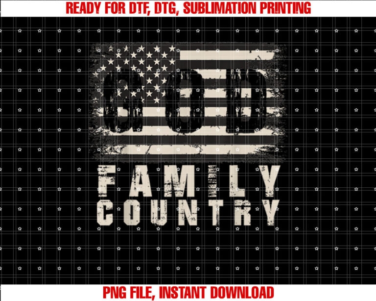 God Family Country Patriotic Proud Soldier USA Memorial Day Shirt PNG, DTF, DTG, Sublimation Design