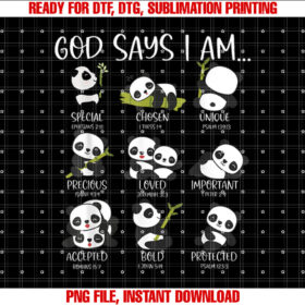 God Say I Am Cute Anime Panda Bible Quotes Shirt PNG, DTF, DTG, Sublimation Design