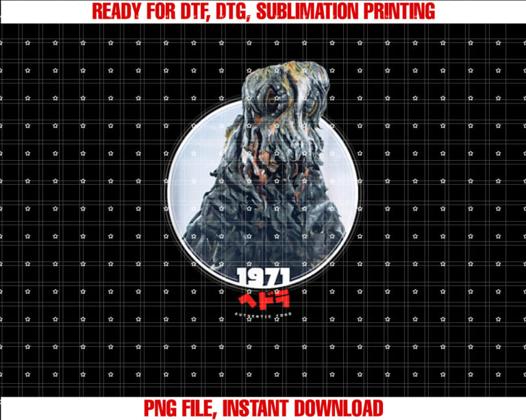 Godzilla Hedorah 1971 Icons of Toho Shirt PNG, DTF, DTG, Sublimation Design