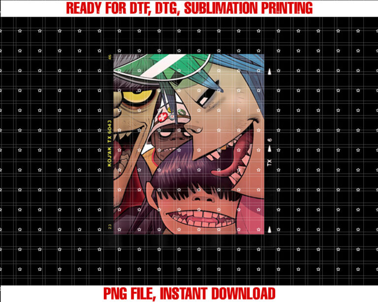 Gorillaz Polaroid Slide Shirt PNG, DTF, DTG, Sublimation Design