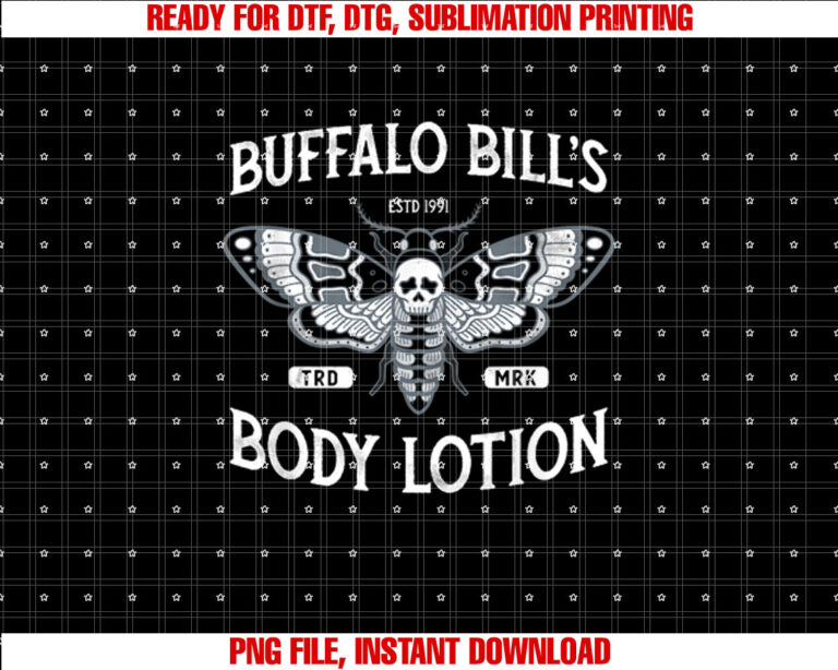 Goth Body Lotion Deaths Head Moth Horror Shirt PNG, DTF, DTG, Sublimation Design