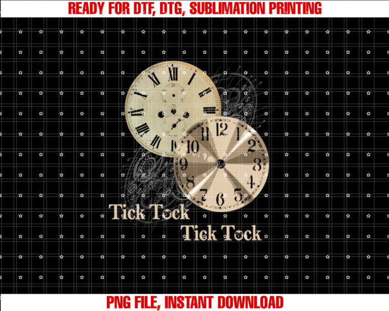 Grandfather Alarm Clock Time Tick Tock Clock  Shirt PNG, DTF, DTG, Sublimation Design
