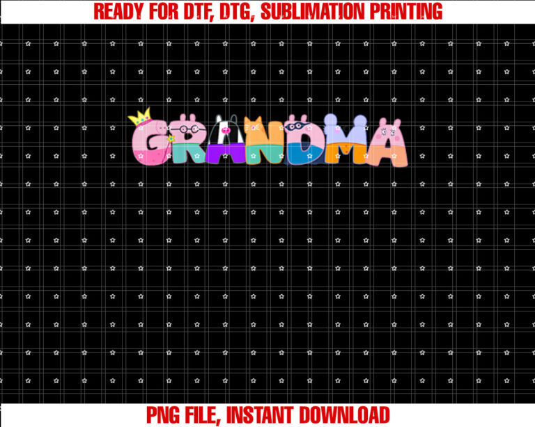 Grandma Birthday Girl Pig Family Party Decorations Shirt PNG, DTF, DTG, Sublimation Design