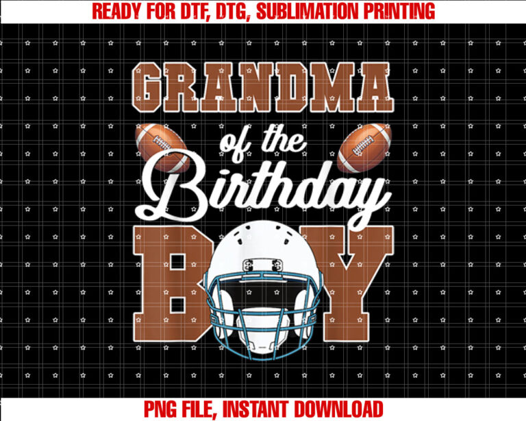 Grandma Of The Birthday Boy Football Party Family Matching Shirt PNG, DTF, DTG, Sublimation Design