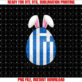 Greece Flag Egg Bunny Ears Greek Easter Sunday Shirt PNG, DTF, DTG, Sublimation Design