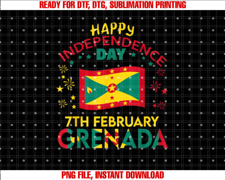 Grenada 51st Independence Day Grenadian Pride Grenada Flag Shirt PNG, DTF, DTG, Sublimation Design