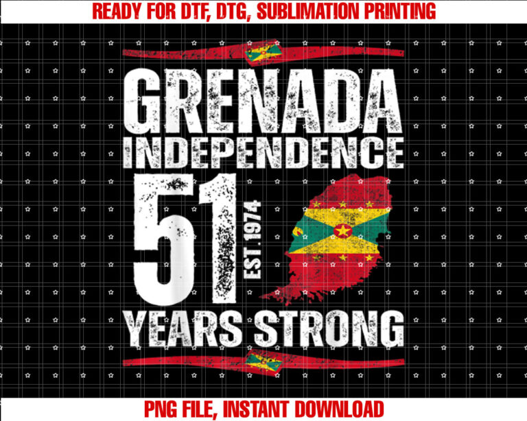 Grenada Independence Day Grenada 51th Grenadian Celebration Shirt PNG, DTF, DTG, Sublimation Design