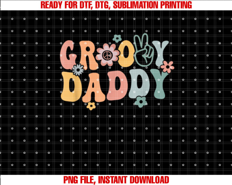 Groovy Daddy Retro Dad Matching Family 1st Birthday Party Shirt PNG, DTF, DTG, Sublimation Design