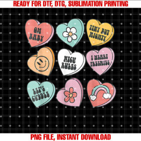 Groovy Heart Candy NICU Nurse Valentines Day Gifts Shirt PNG, DTF, DTG, Sublimation Design