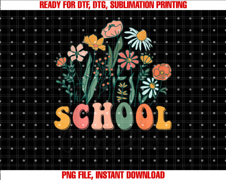 Groovy Wildflower School Counselor Tees Shirt PNG, DTF, DTG, Sublimation Design
