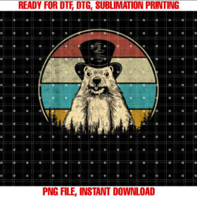 Groundhog Day Tees My Favorite Retro Woodchuck Lover Kids  Shirt PNG, DTF, DTG, Sublimation Design