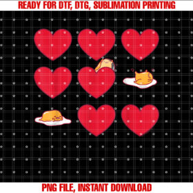 Gudetama Hearts Eggs Valentines Shirt PNG, DTF, DTG, Sublimation Design