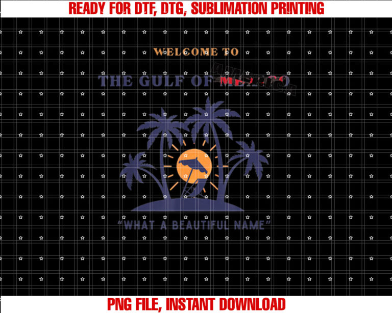 Gulf of United States Palm Tree Shirt PNG, DTF, DTG, Sublimation Design
