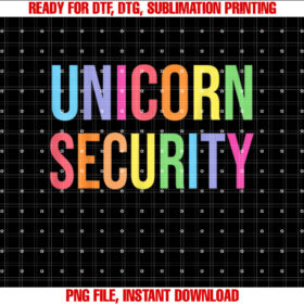 Halloween Dad Mom Daughter Adult Costume Unicorn Security Shirt PNG, DTF, DTG, Sublimation Design
