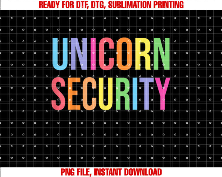 Halloween Dad Mom Daughter Adult Costume Unicorn Security Shirt PNG, DTF, DTG, Sublimation Design