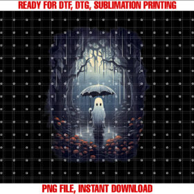 Halloween Outfit Spooky Cottagecore Ghost Shirt PNG, DTF, DTG, Sublimation Design
