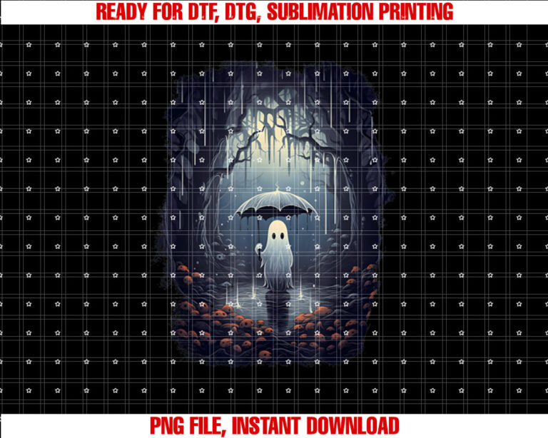 Halloween Outfit Spooky Cottagecore Ghost Shirt PNG, DTF, DTG, Sublimation Design