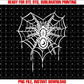 Halloween Spider Heart web Shirt PNG, DTF, DTG, Sublimation Design