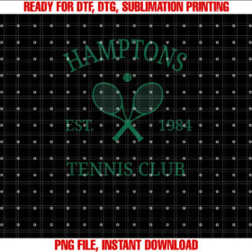 Hamptons Athletics Tennis Club Racquet Prep Vintage NY Shirt PNG, DTF, DTG, Sublimation Design