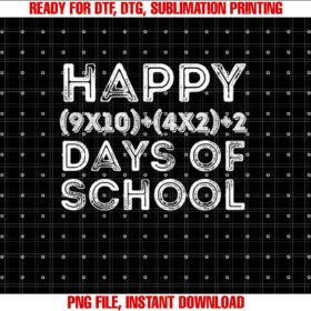 Happy 100 Days Of School Teacher Boys Math Equation  Shirt PNG, DTF, DTG, Sublimation Design