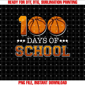 Happy 100th Day Of School Basketball Teachers Boys Kids Gift Shirt PNG, DTF, DTG, Sublimation Design