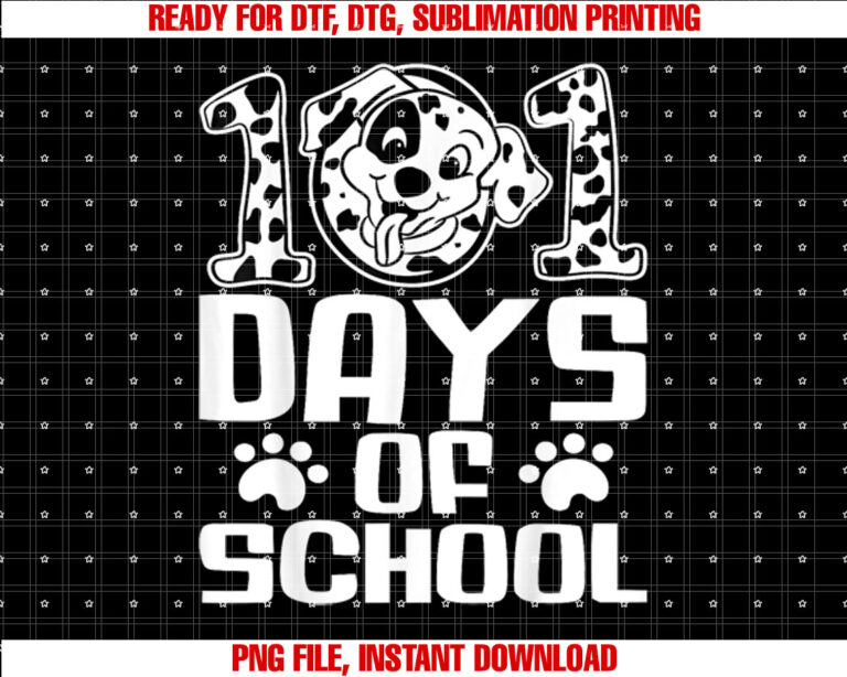 Happy 101 Days School Cute Dog 100 Days Smarter Student Shirt PNG, DTF, DTG, Sublimation Design