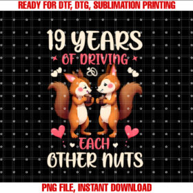 Happy 19th Wedding Anniversary Husband Wife Couple  Shirt PNG, DTF, DTG, Sublimation Design