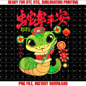 Happy Chinese Lunar New Year Of The Snake 2025 Kids Toddlers Shirt PNG, DTF, DTG, Sublimation Design